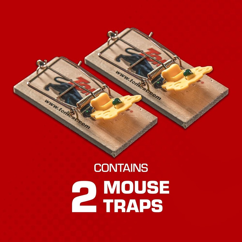 Wooden Mouse Traps - Effective 2-Pack for Quick and Humane Rodent Control
