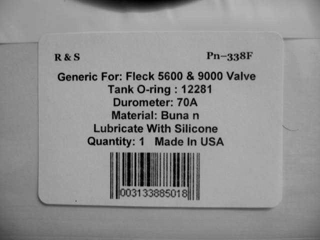 Tank O-Ring for Fleck 5600 Control Valves #12281/ R&S 338F / Buna N Mat.