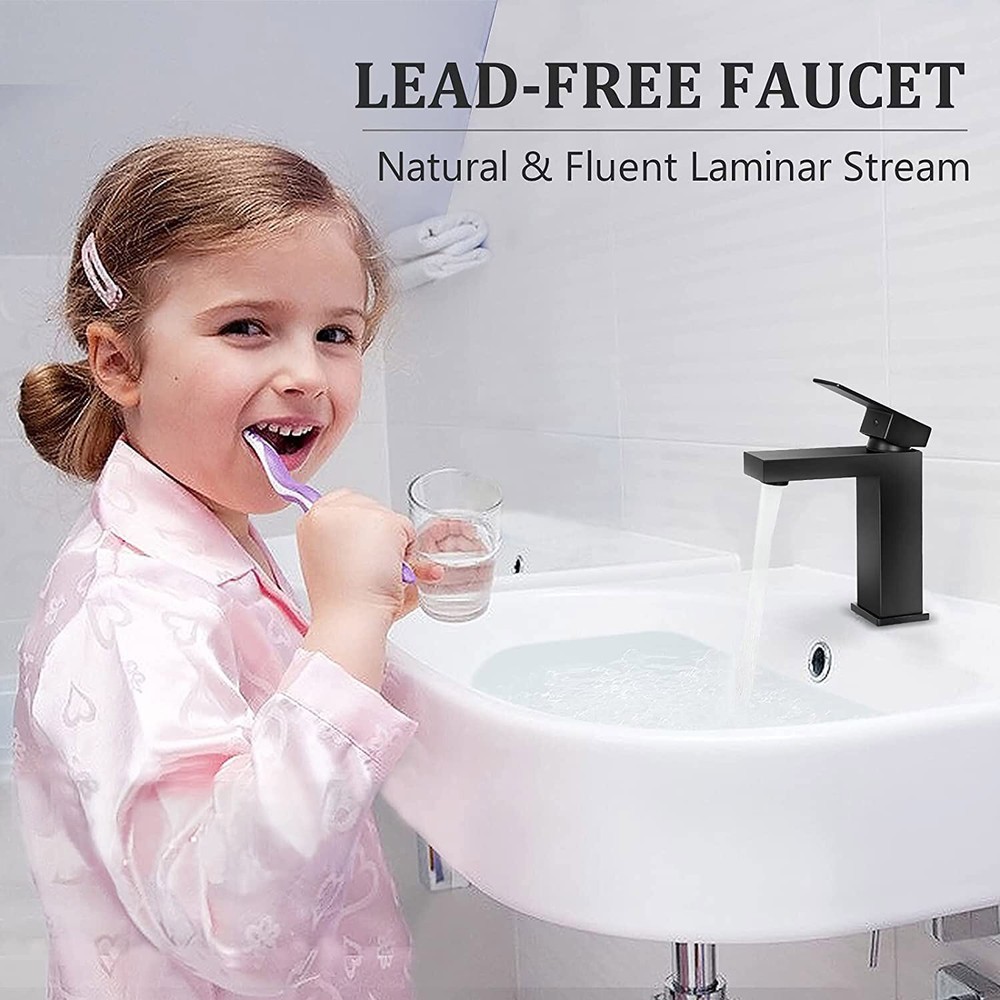 Bathroom Basin Faucet Waterfall Single Handle Vanity Sink Mixer Tap Deck Mounted