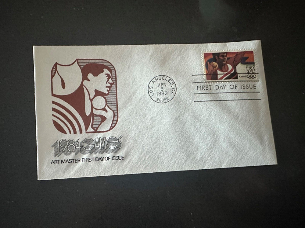 1984 Games Artmaster FDC Shot Put  40C - Scott C105