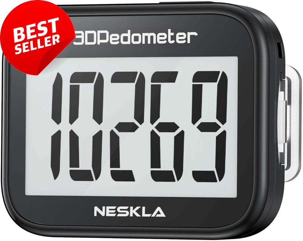 3D Pedometer Step Counter Large Display Clip Lanyard Accurate Tracker