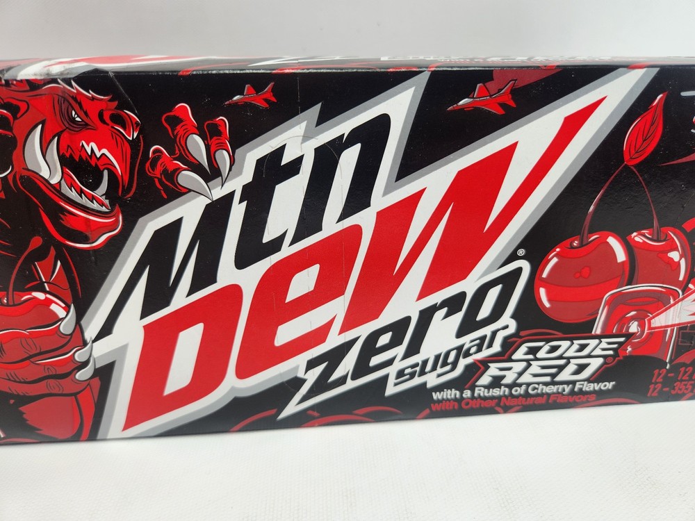12 Pack Mountain Dew Code Red Zero Sugar - Cherry Flavor - Retired Packaging
