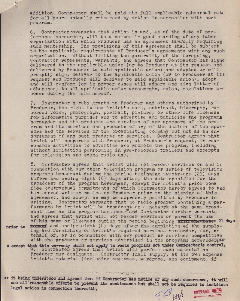 ANNE BANCROFT - DOCUMENT SIGNED 09/27/1960