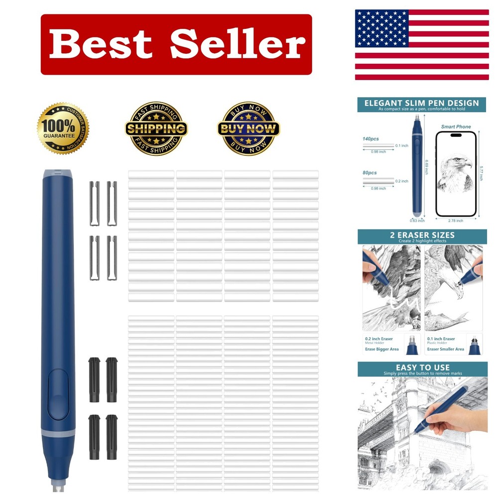 Electric Eraser, Battery Operated Automatic Pencil Eraser with 220 Erasers Refil