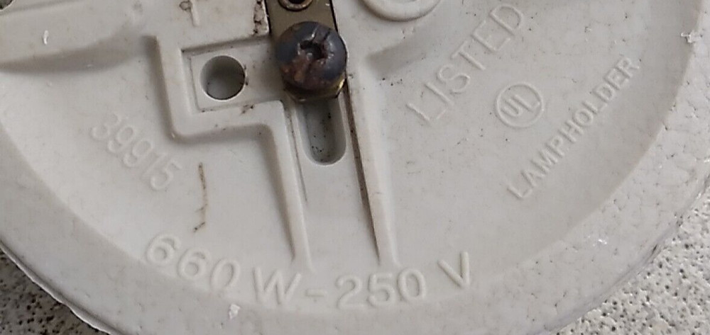 Vintage Paulding #39915 White Ceramic Ceiling Electrical Light Outlet Box