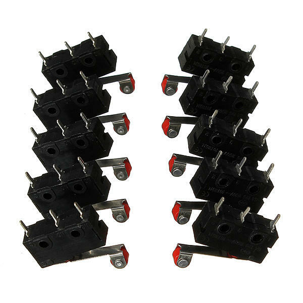 10pcs Micro Limit Switch Roller Lever 5A 125V Open Close Switch