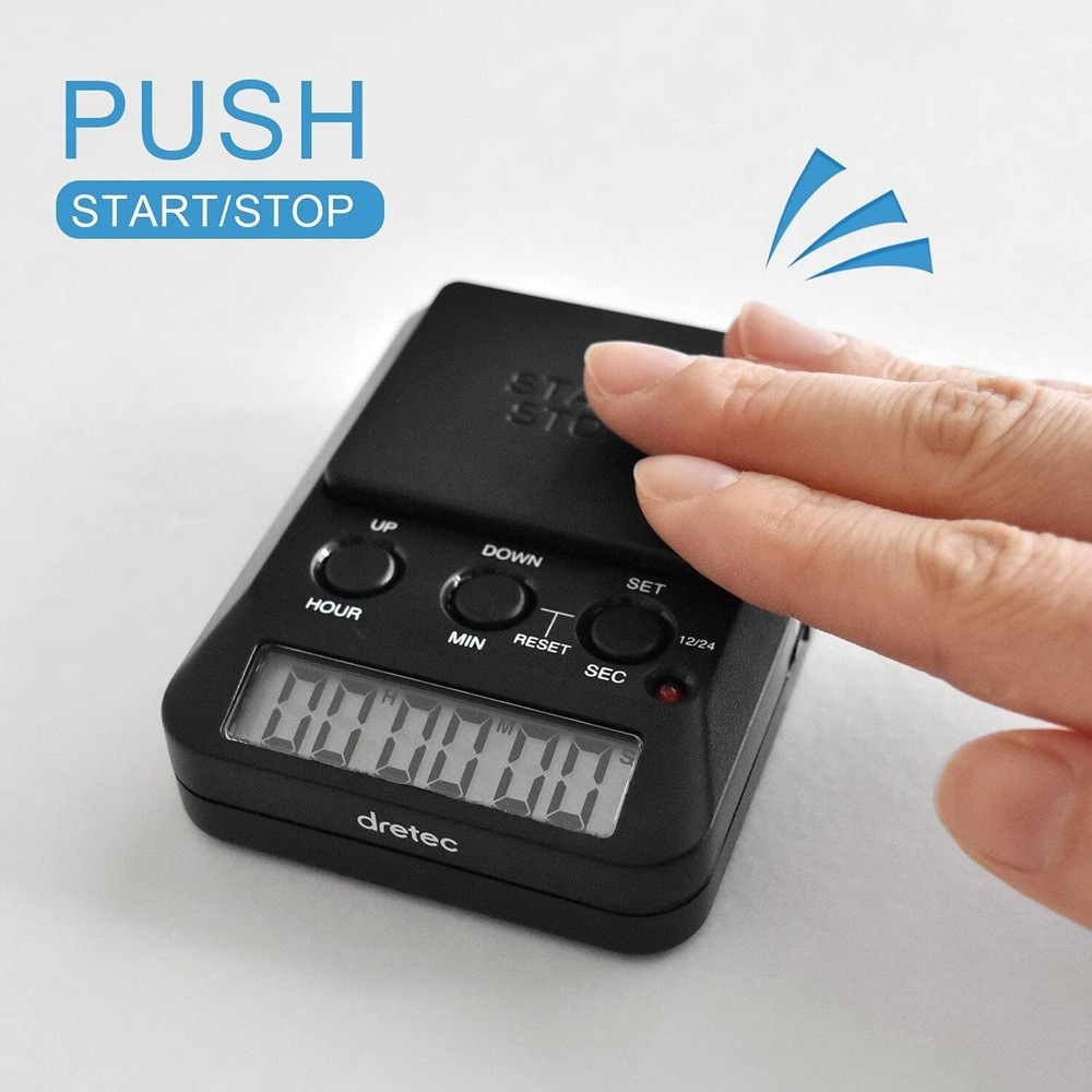 Ergonomic Large Button Timer - Stopwatch & Countdown Functions for Focused Tasks