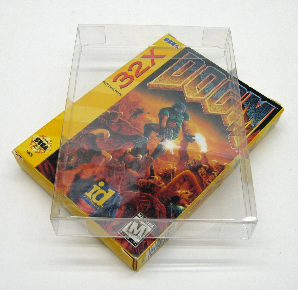 25x SEGA GENESIS 32X CIB GAME - CLEAR PLASTIC PROTECTIVE BOX PROTECTOR SLEEVE