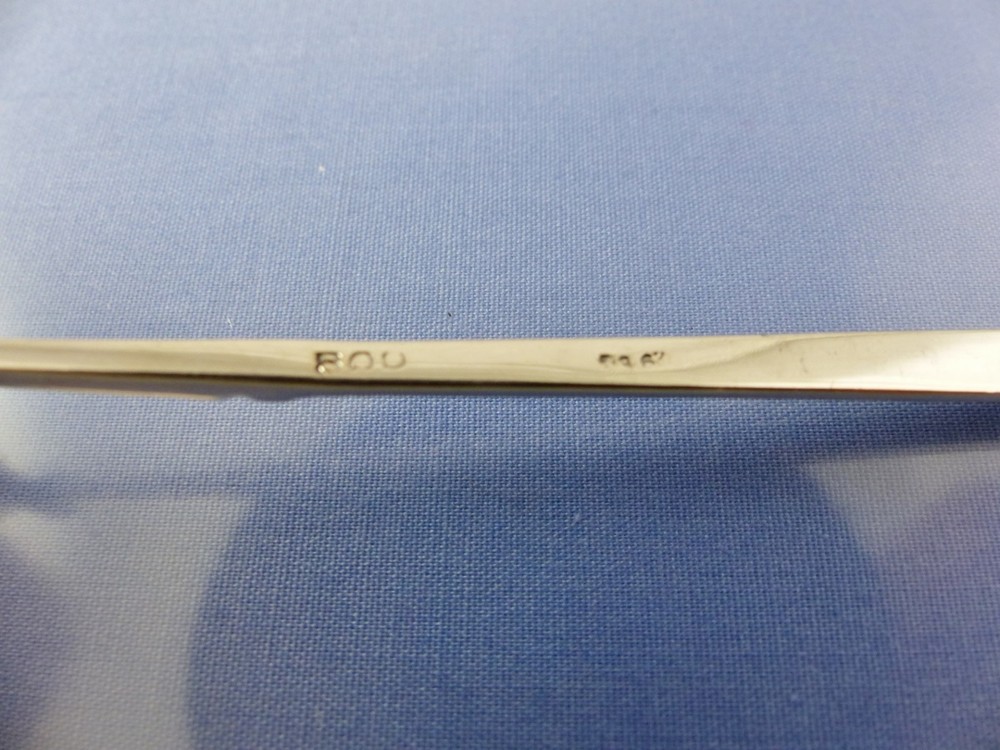 TRIANGLE FORM HANDLE SCROLL 2 HORS D'OEUVRE FORKS .800 SILVER BY unbranded ITALY