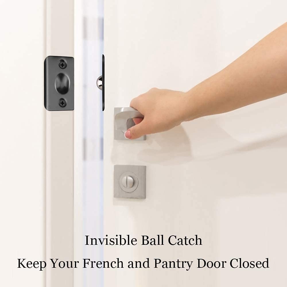 French Door Ball Catch Latch Hardware for Closet - 2 Pack