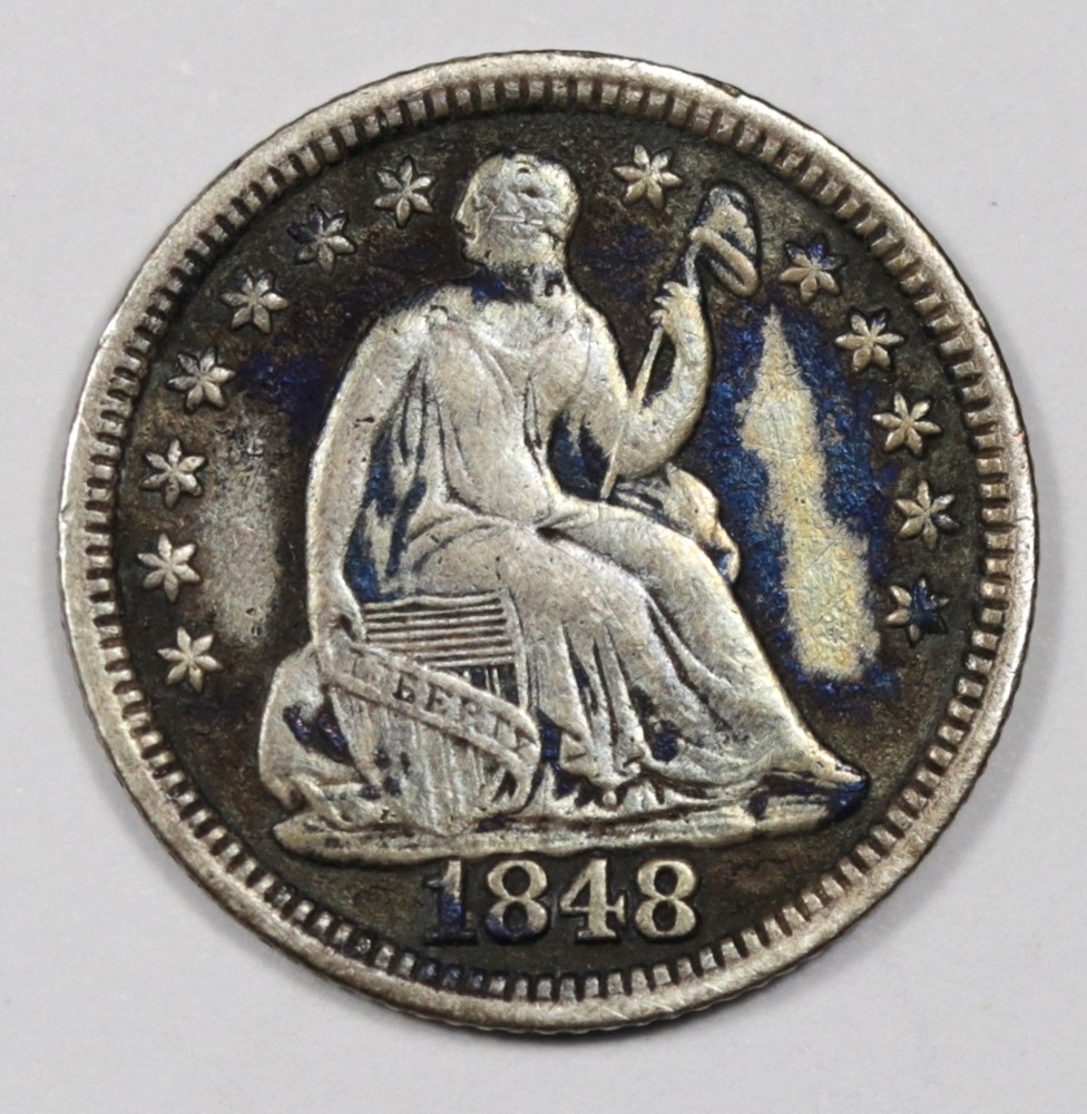 1848 Seated Liberty Half Dime.  VF.  209086