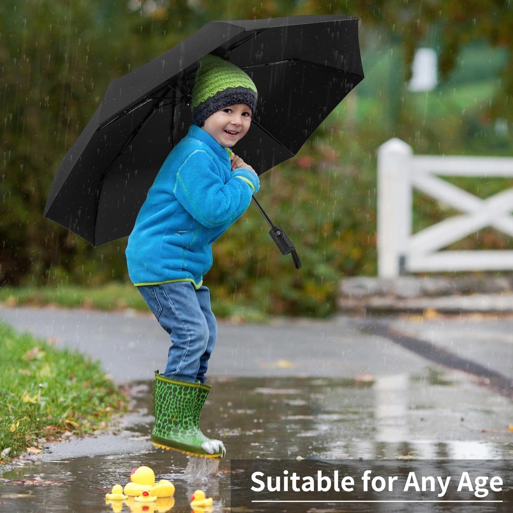 Windproof Travel Umbrella, Automatic Umbrellas for Rain, Portable & Compact U...