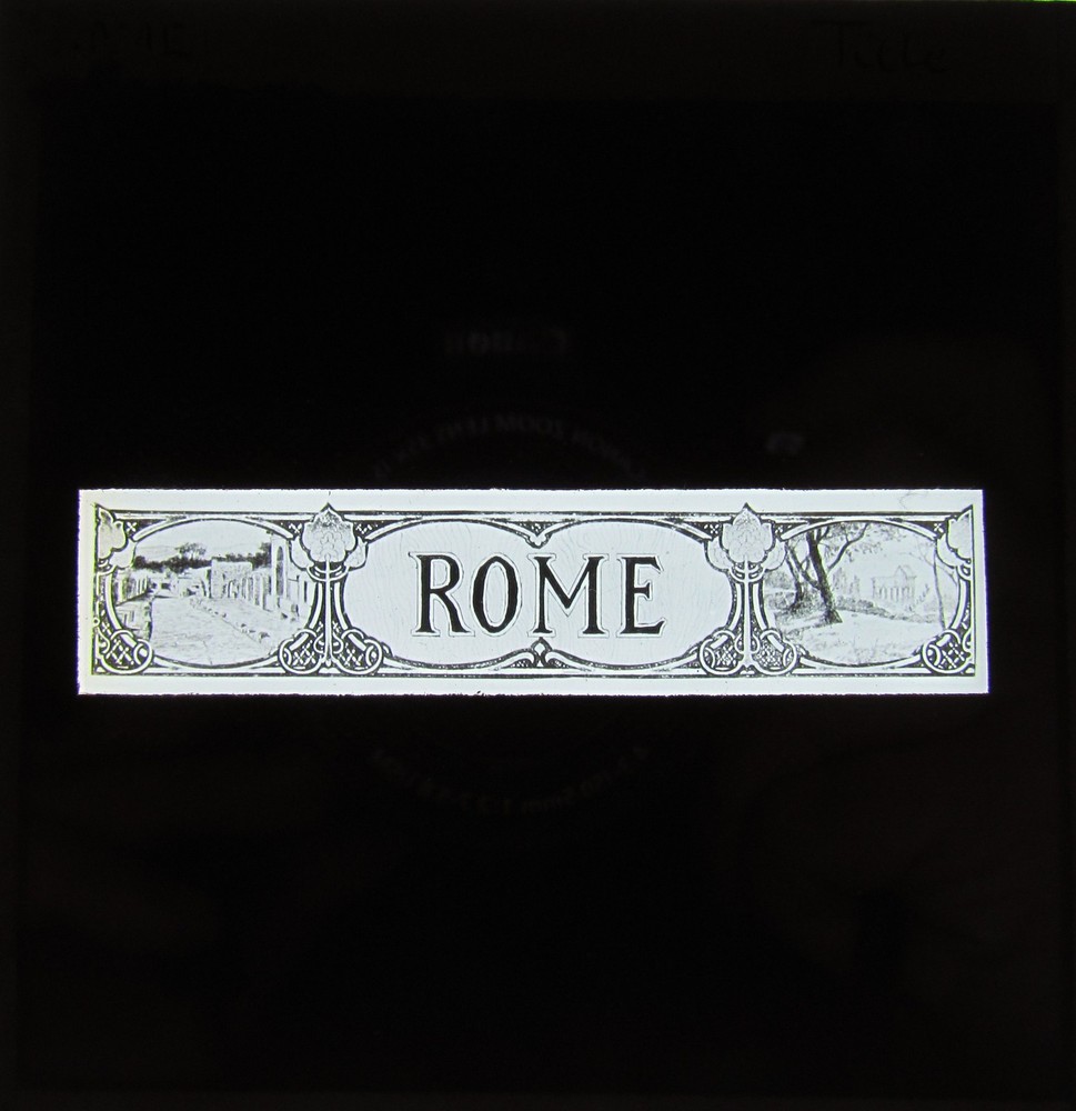 Glass Magic lantern slide  ROME TITLE SLIDE  C1900 ITALY