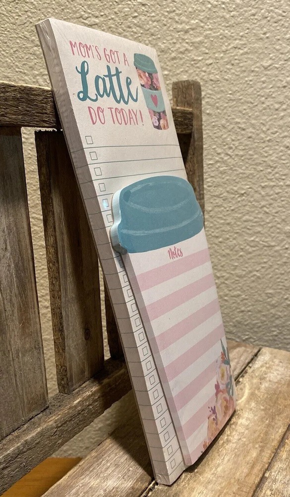 Latte Notepad Set, Coffee Cup Shaped Notepad, Mom’s Got A Latte Do Today Notepad