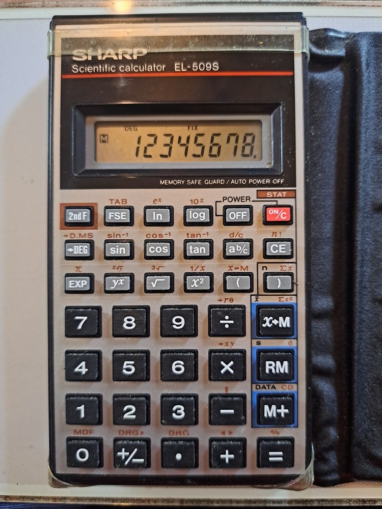 SHARP EL-509S SCIENTIFIC CALCULATOR w/Case VINTAGE