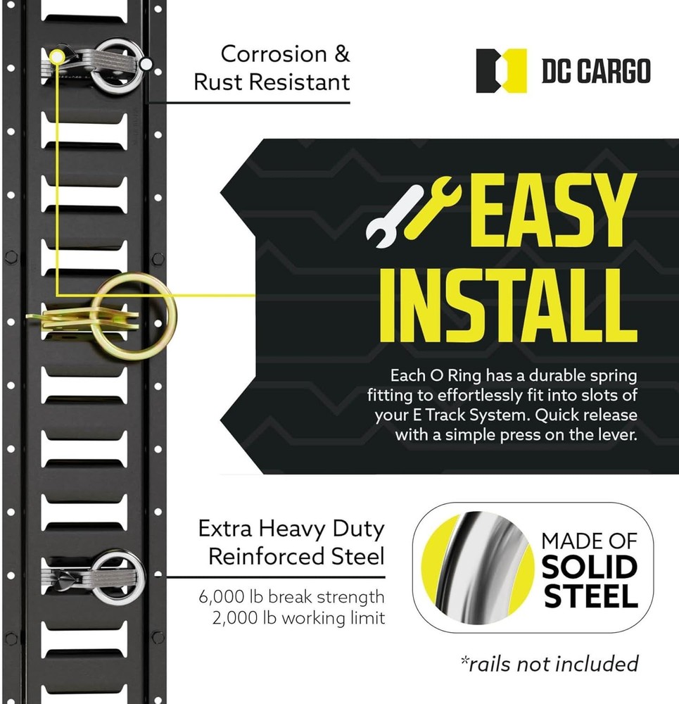 Heavy Duty O Ring Pack 10 - 6000Lbs Strength