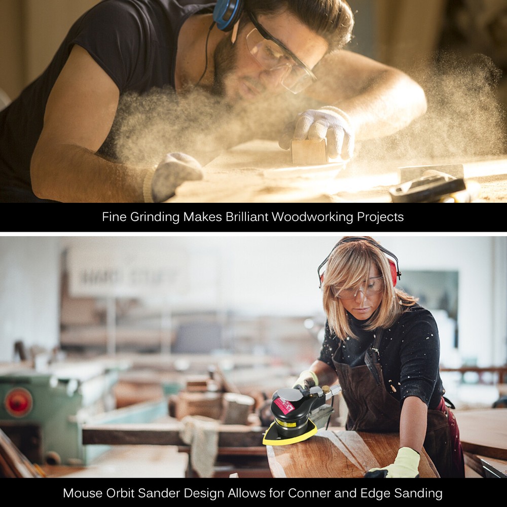 Pneumatic Random Orbit Sander Air Sander Polisher Small Triangular Palm 90x130mm