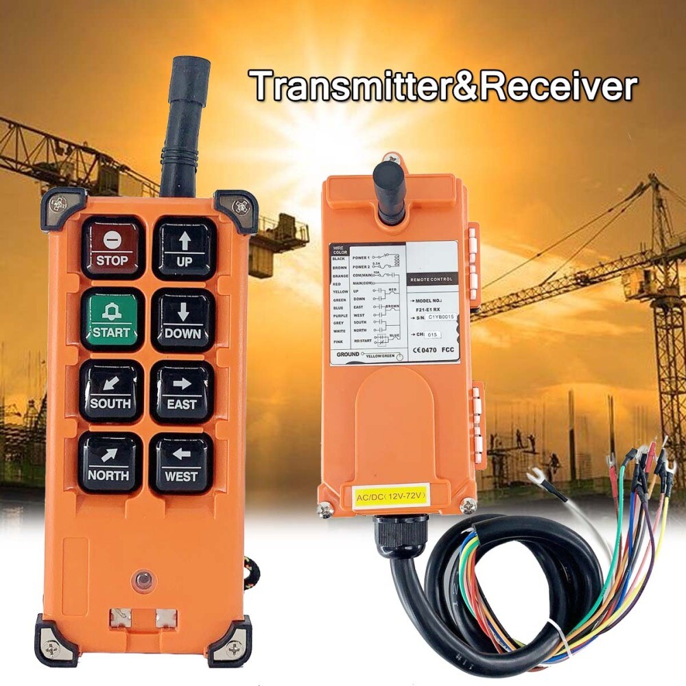12-24V Hoist Crane Radio Lifting Wireless Remote Control Transmitter + Receiver