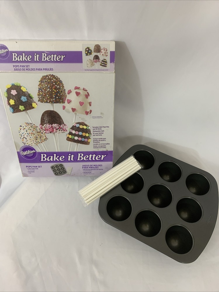 Wilton Bake It Better Cake Pops Pan Set Non Stick With Unopened Pack 18 Sticks