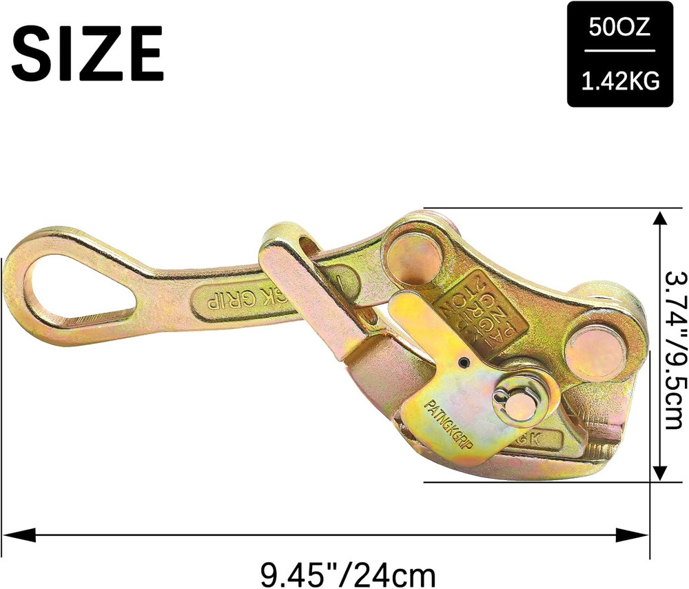 2 Ton Cable Grip Puller Wire Grip Rope Jaw Cable Puller Tool for Wire Rope, Pull