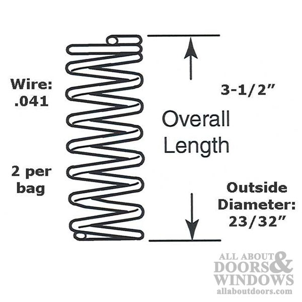 23/32" Dia x 3-1/2" Long .041 Wire Compression Spring Pair