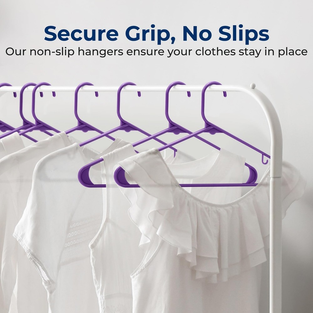 SereneLife Premium 10 Pack Plastic Hangers, Lightweight, Durable, Space Savin...