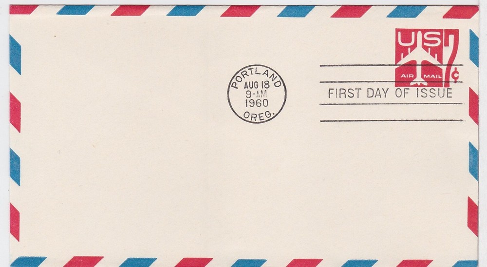 TurtlesTradingPost - 7 Cent Airmail Envelope #UC34- 1960 FDC