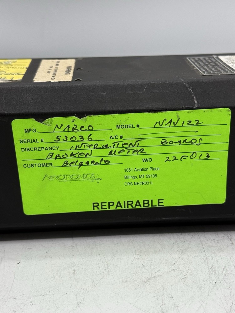 Narco NAV121 VOR/LOC Indicator READ