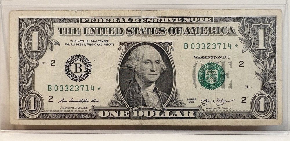 $1 2013 B Duplicate DC Star Note B03323714