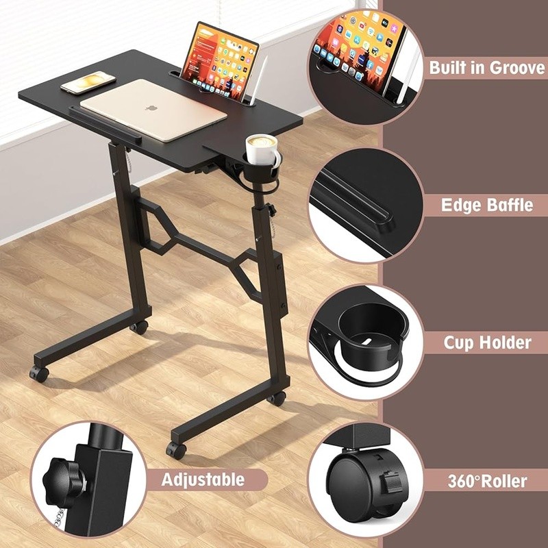 Adjustable Mobile Standing Desk Treadmill Ergonomic Height Rolling Workstation