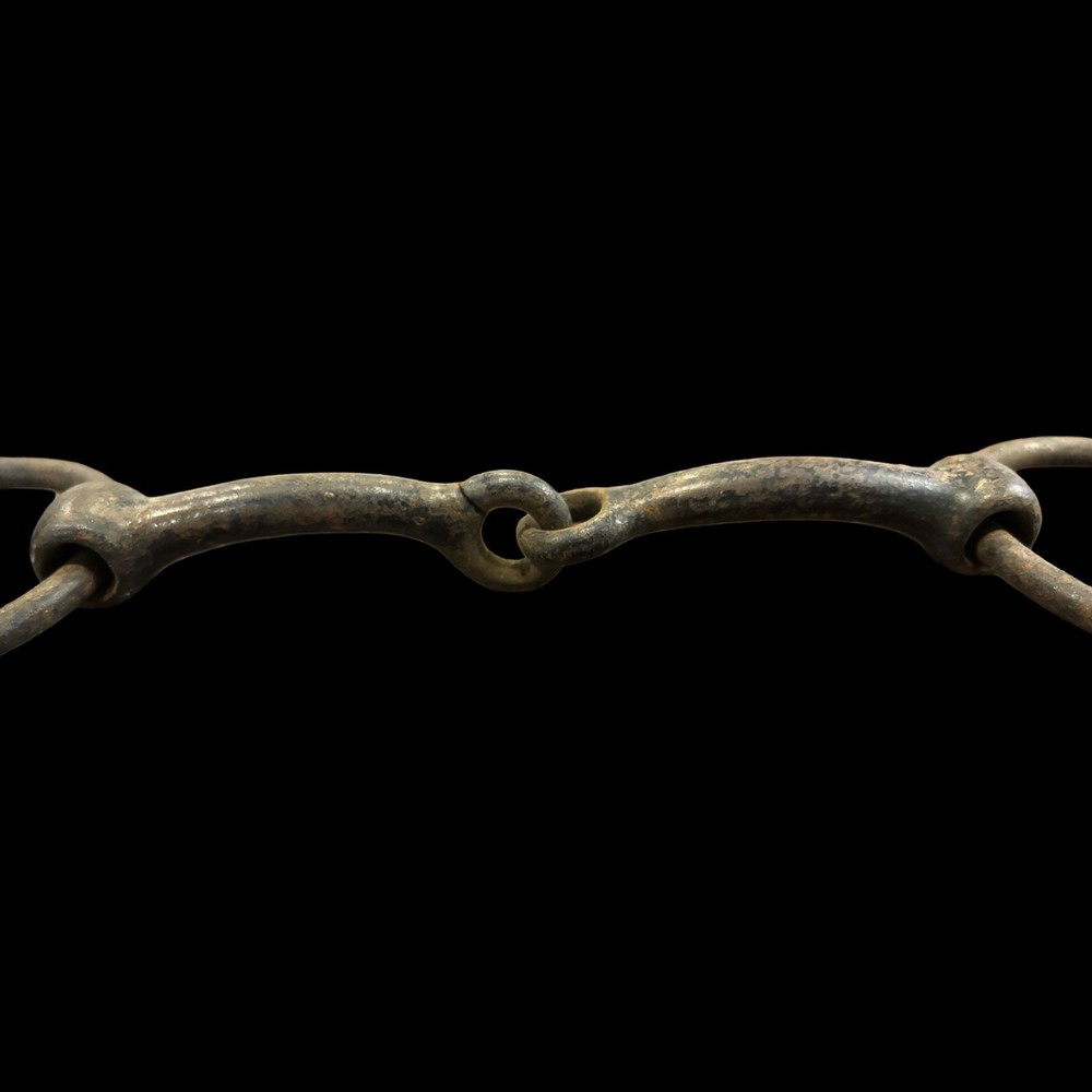 Antique Cast Iron Snaffle Horse Bit Double Ring