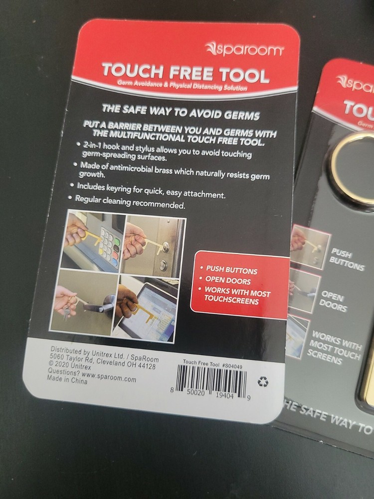 Sparoom Touch Free Tool for Opening Doors and Pushing Buttons, 2 pack