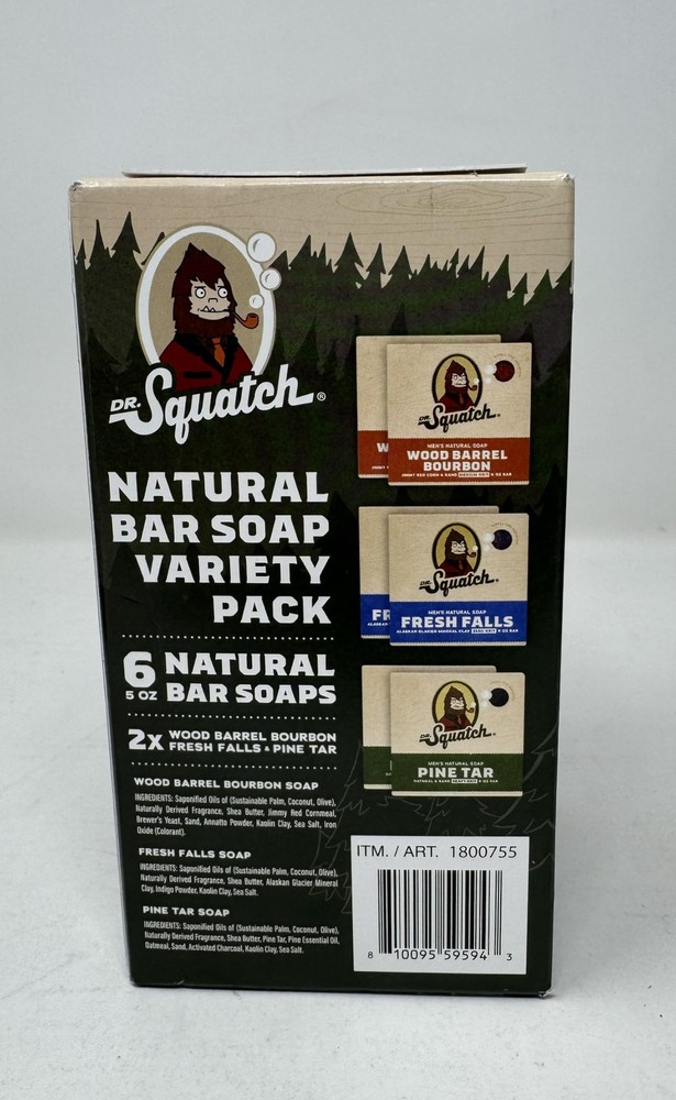 Dr. Squatch Natural Squawk Natural Bar Soap, Vareity Pack (6 count),