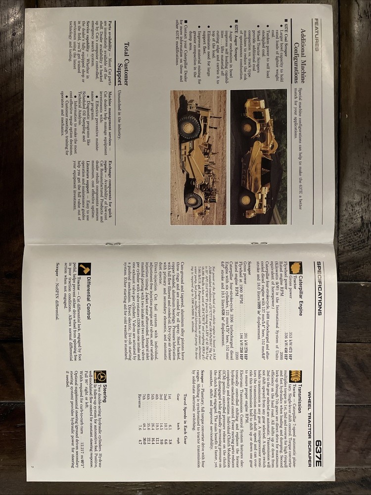 Caterpillar 637E Wheel Tractor Scraper Brochure ‘88