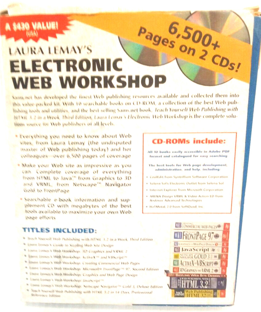 Laura Lemays Electronic Web Workshop 2CDs With Book Software