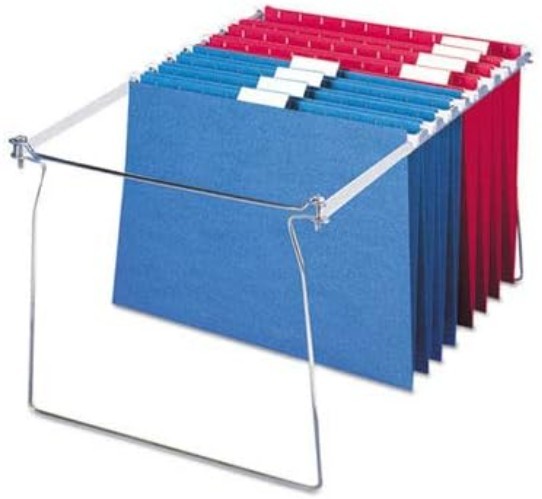 Adjustable Hanging File Frame, Heavy Duty Steel, 2-Pack Gray