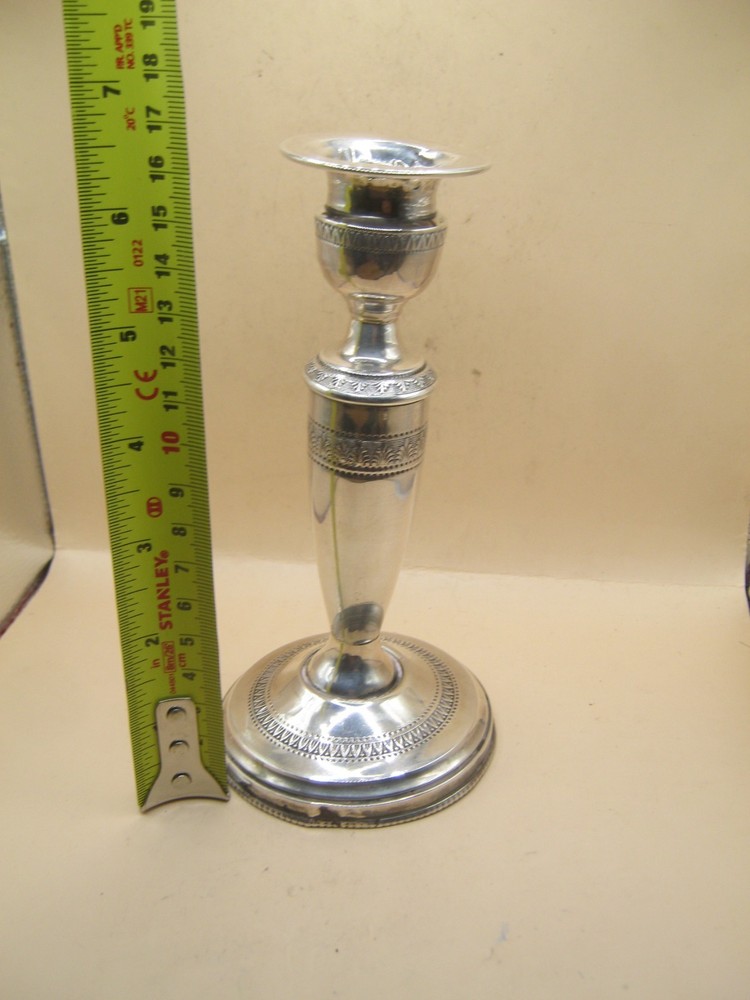 Antique Continental Silver Candlestick With Neo Classical Design