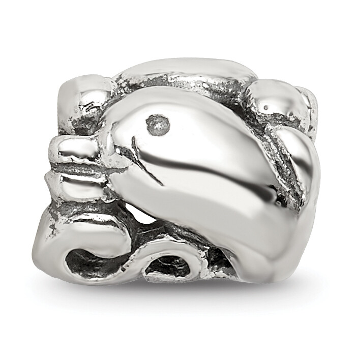 Silver Reflections Dolphin Bead QRS244