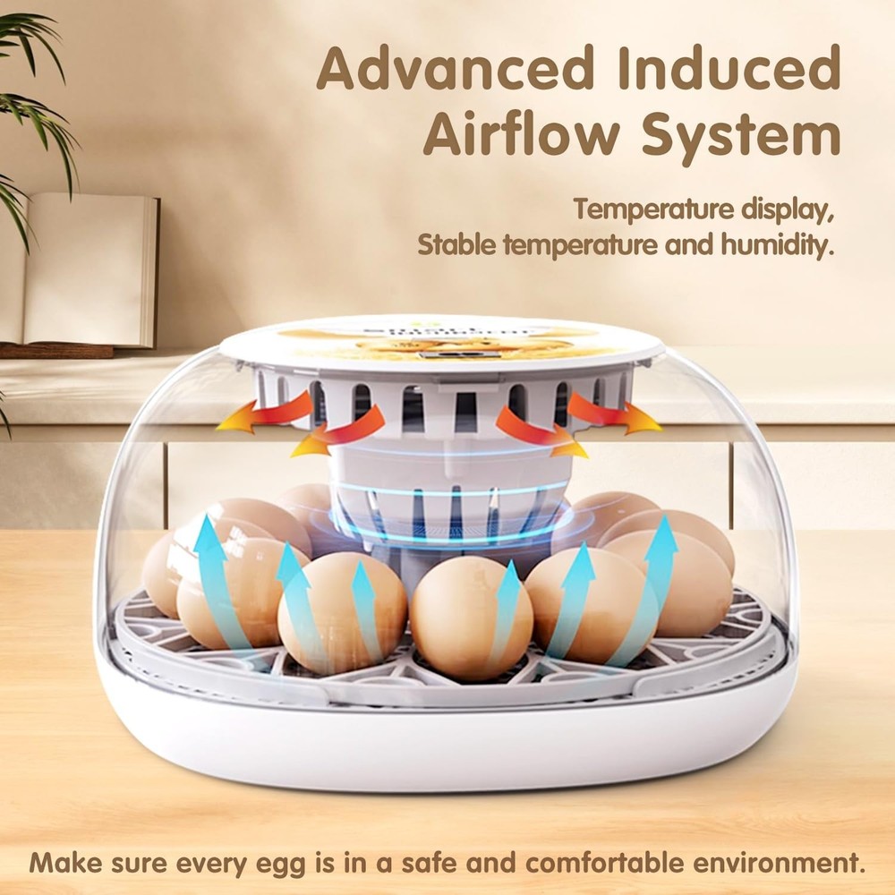 Incubators for Hatching Eggs Quail Egg Incubator 12 Eggs with Automatic Egg T...