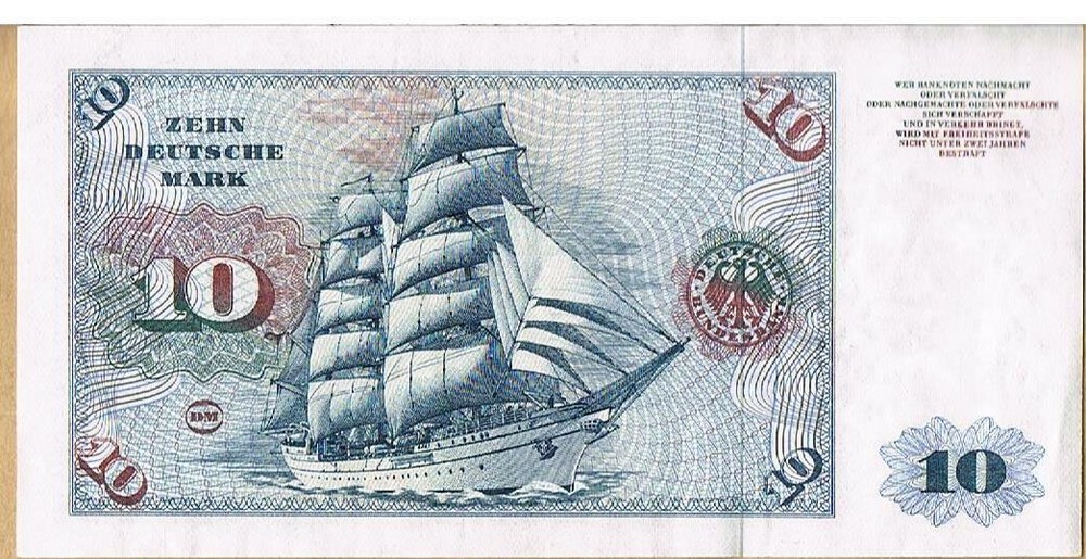 GERMANY BANKNOTE 10 P31a 1970 GEF