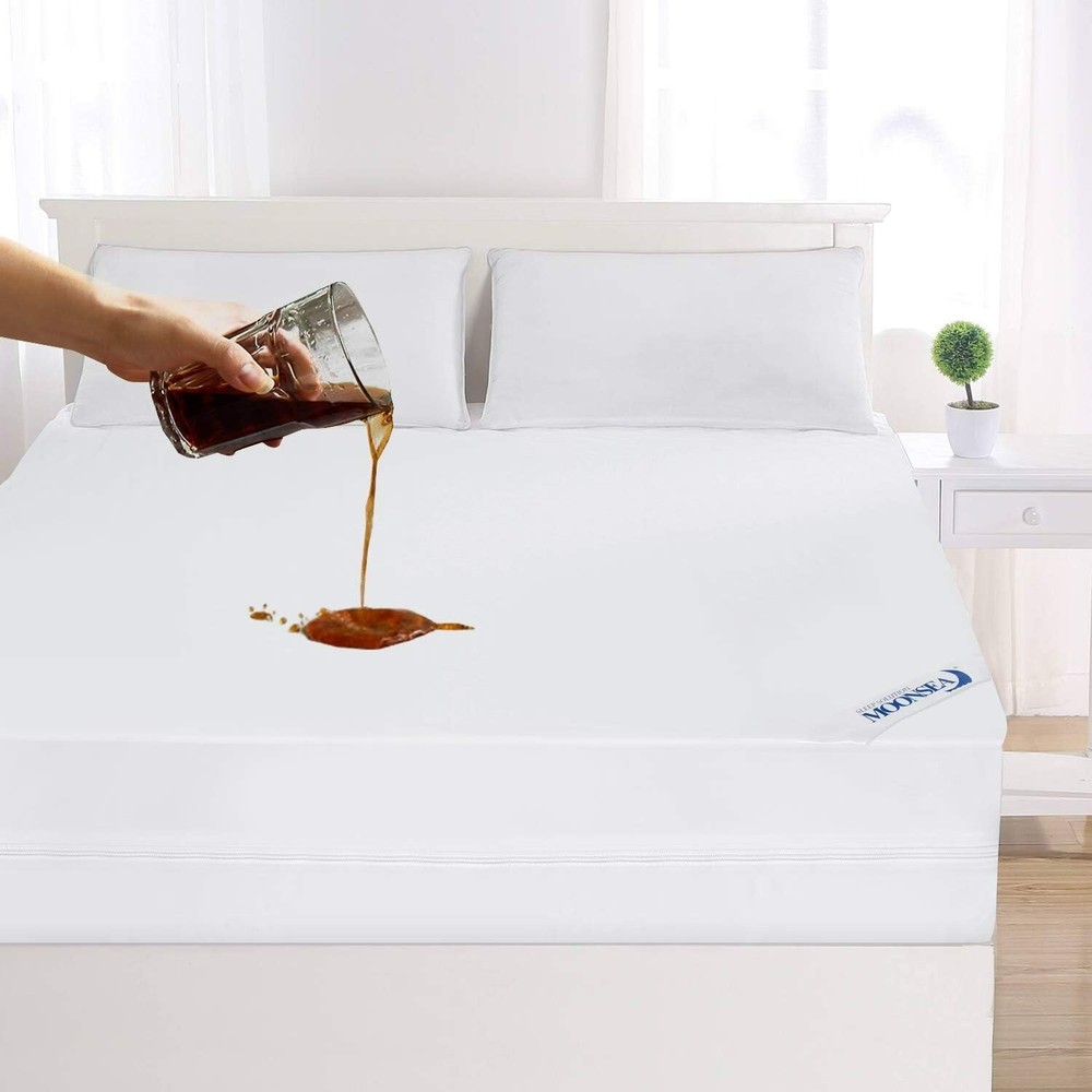 4-Pack Twin Waterproof Mattress Protector 6-Side Zippered Box Spring Encasement