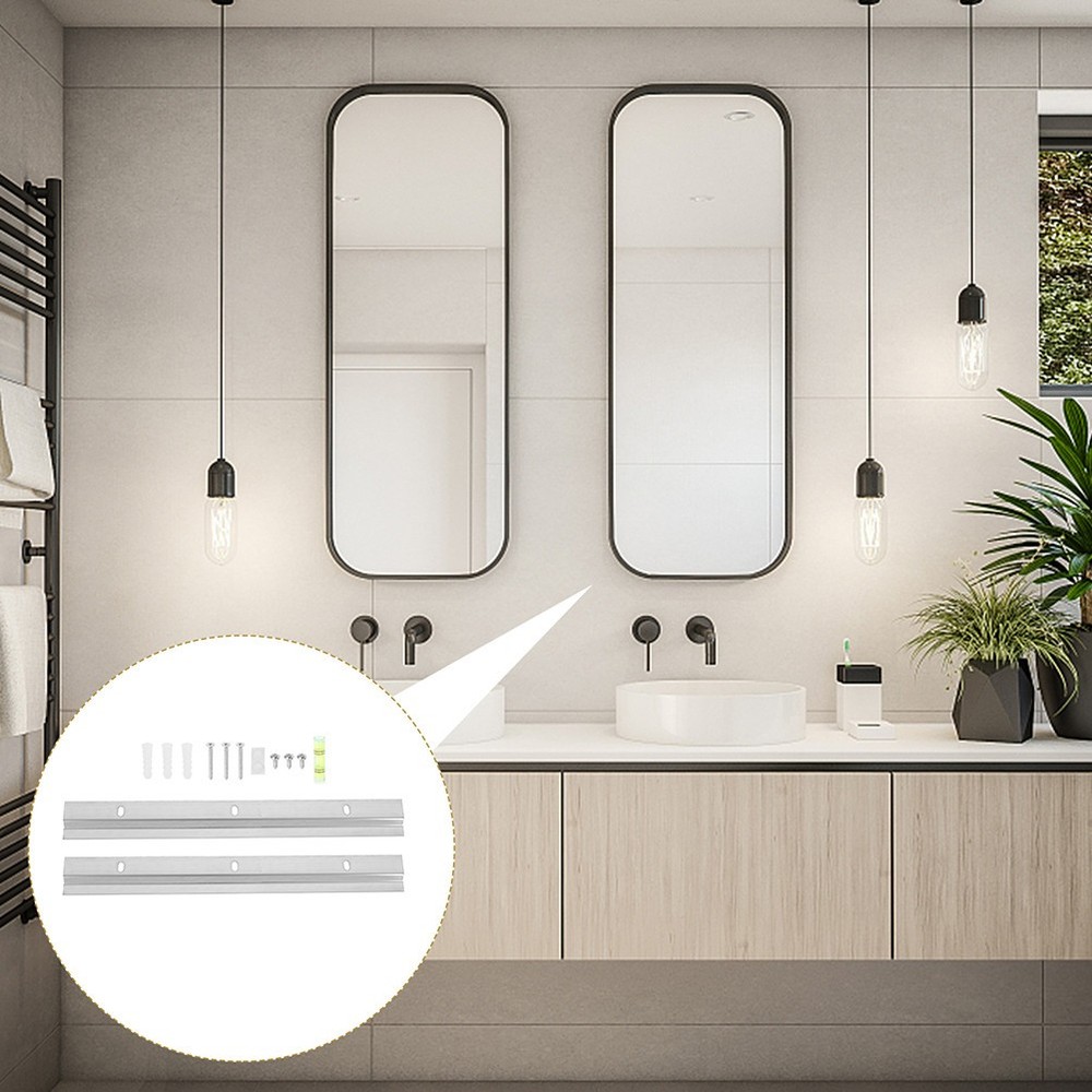 2 Sets Heavy Duty Mirror Hooks Wall Mounting Interlocking Brackets