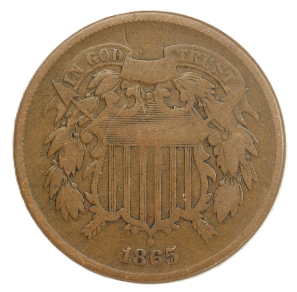 1865 2C BN Plain 5 - Choice VF- SMH 2056