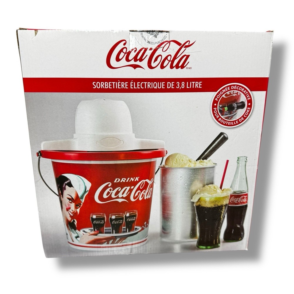 Coca Cola 4- Quart Nostalgia Ice Cream Maker NEW