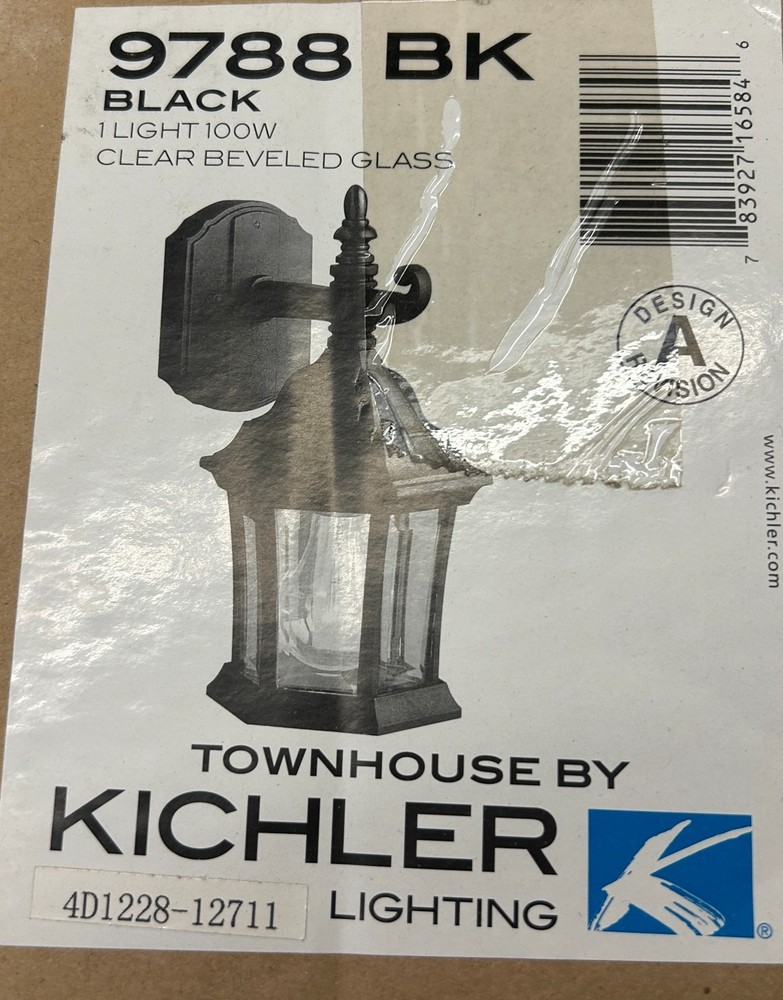 Kichler 9788 BK 1-Light Outdoor Wall Bracket
