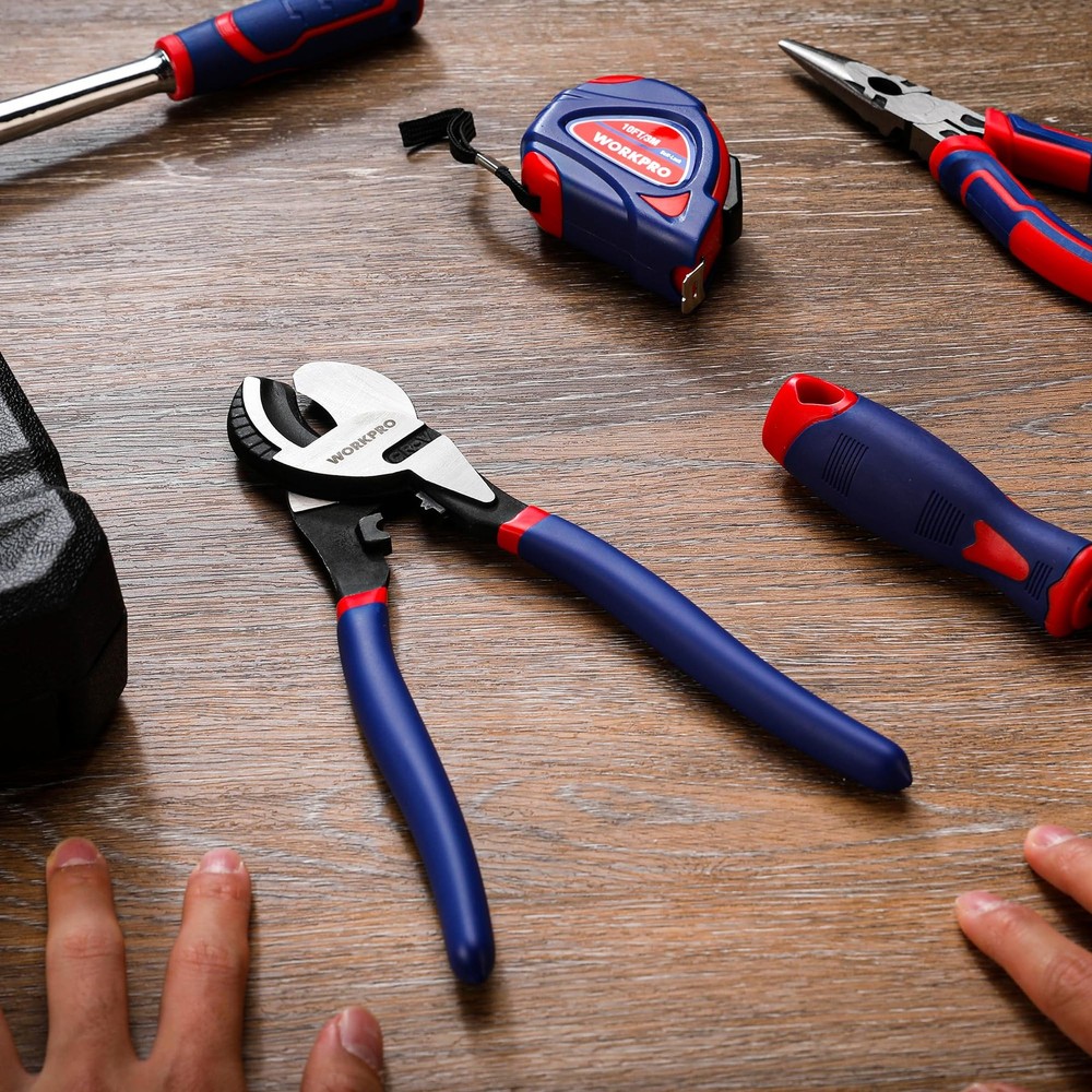 WORKPRO 9-1/4 inch High Leverage Cable Cutter, Heavy Duty Wire Cutter Black