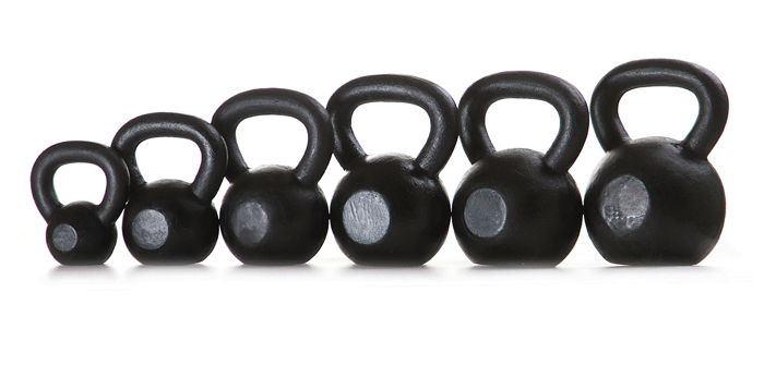 PowerFit Cast Iron Black Kettlebells-Overstock