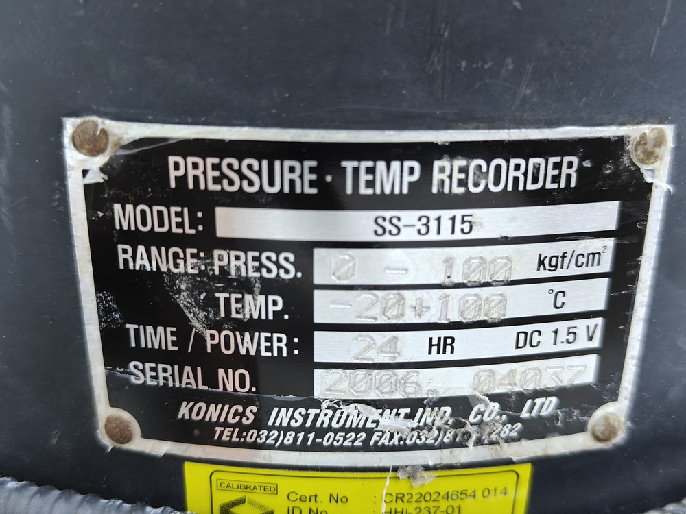 KINS SS-3115 PRESSURE TEMP RECORDER, HC#58