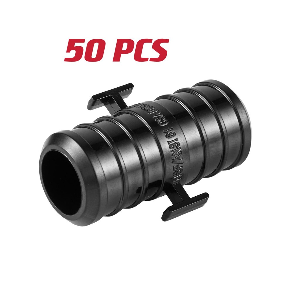 50 PCS Poly Crimp Pex Fitting 1/2" X 1/2"  Straight Coupling With Position Tab