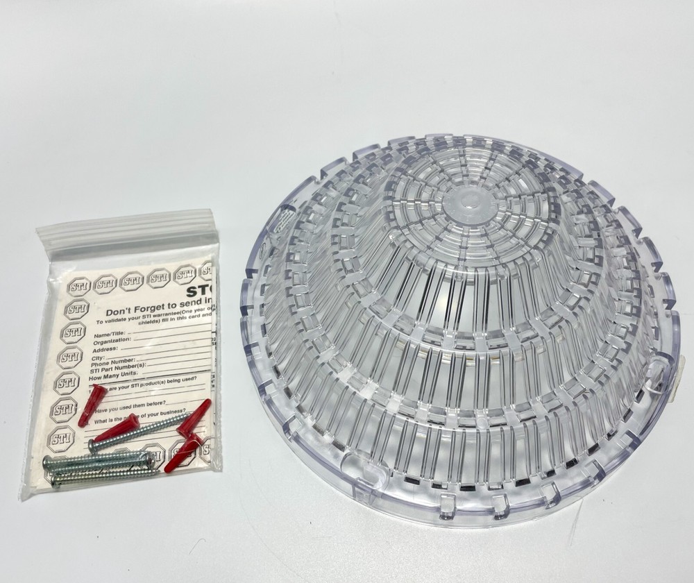 Safety Technology Smoke Detector Guard Polycarbonate Flush Open Back, 9"x 3 3/4"